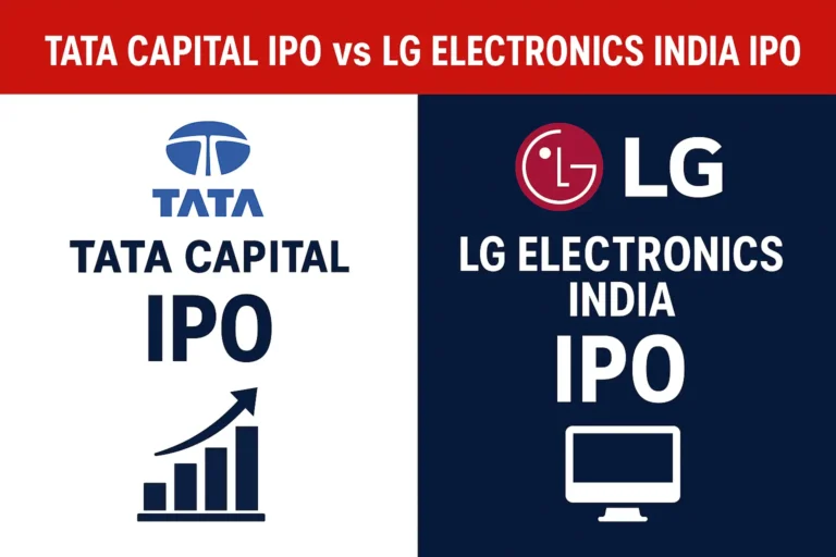 Compare Tata Capital IPO vs LG Electronics India IPO 2025. Check IPO size, valuation, dates, business models, strengths, risks, and investor insights before investing.