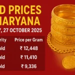 Gold Prices in Haryana on Monday, 27 October 2025